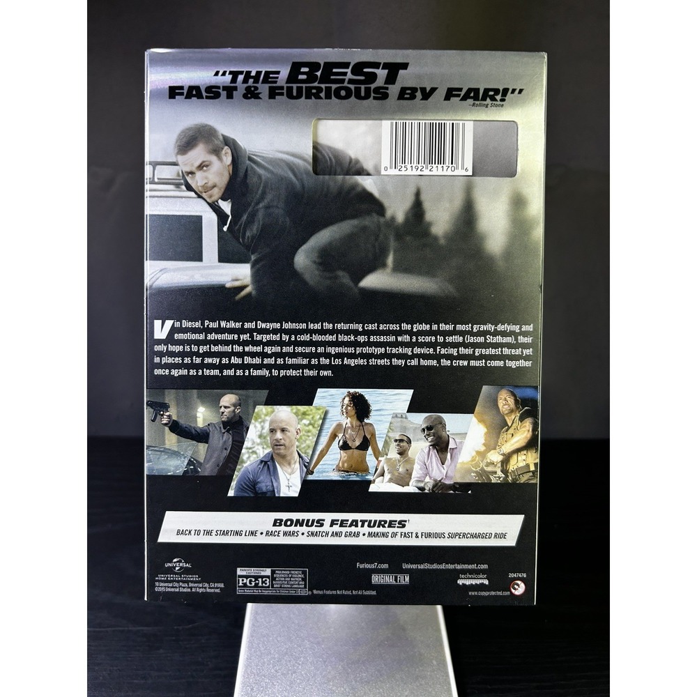 Furious 7 (DVD, 2015) Like New Condition with Slipcover - Picture 3 of 5